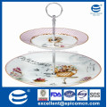 2pcs cake stand with 10.5" ceramic plate and 7.5" dessert plate wedding cake stand